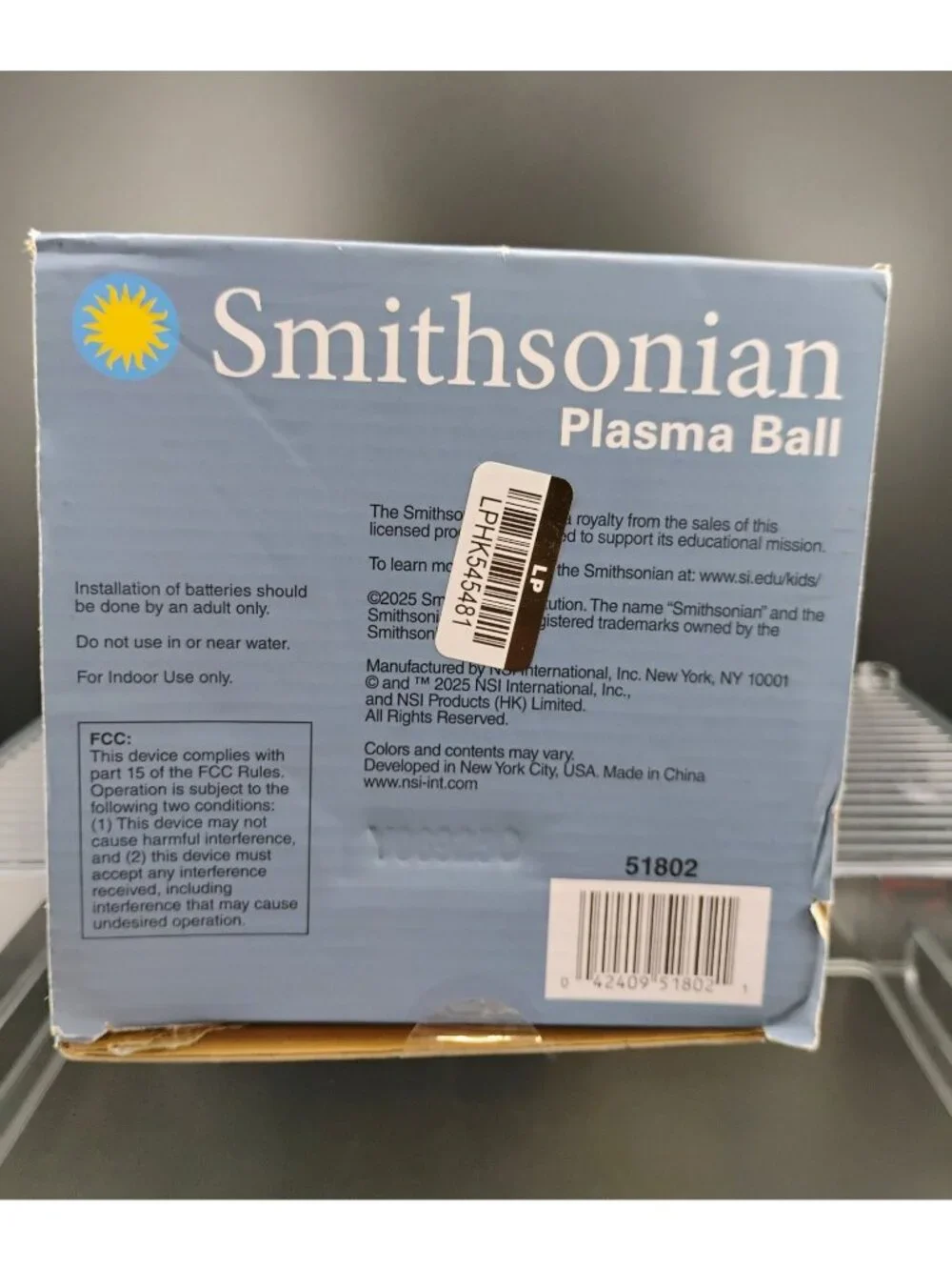 Smithsonian Plasma Ball Interactive STEM Science Gadget Boxed